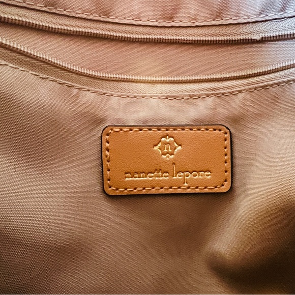 Nanette Lepore White and Tan Logo Backpack Purse main image 9